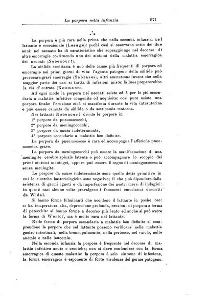 La pediatria periodico mensile indirizzato al progresso degli studi sulle malattie dei bambini