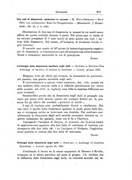 La pediatria periodico mensile indirizzato al progresso degli studi sulle malattie dei bambini