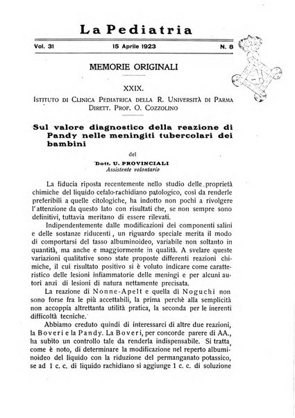 La pediatria periodico mensile indirizzato al progresso degli studi sulle malattie dei bambini