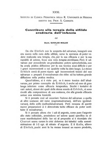 La pediatria periodico mensile indirizzato al progresso degli studi sulle malattie dei bambini