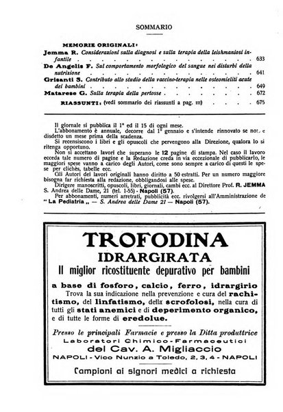 La pediatria periodico mensile indirizzato al progresso degli studi sulle malattie dei bambini