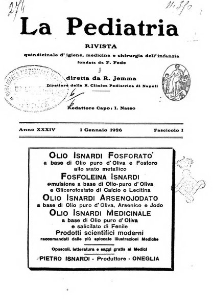 La pediatria periodico mensile indirizzato al progresso degli studi sulle malattie dei bambini