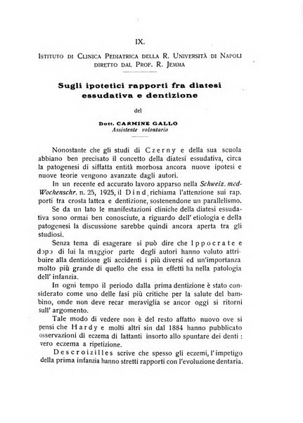 La pediatria periodico mensile indirizzato al progresso degli studi sulle malattie dei bambini