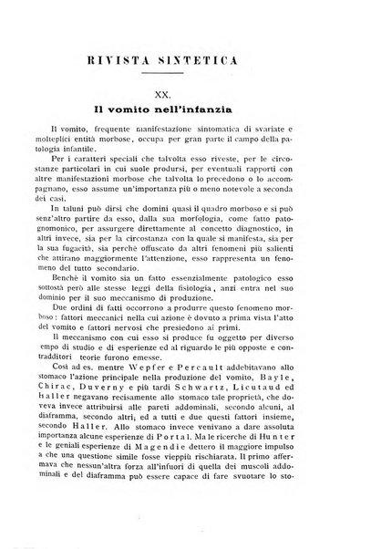 La pediatria periodico mensile indirizzato al progresso degli studi sulle malattie dei bambini