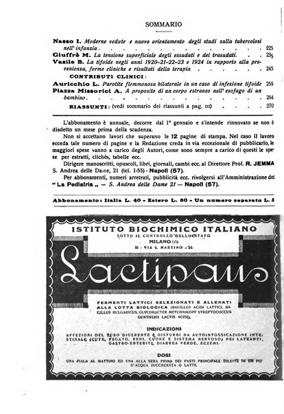 La pediatria periodico mensile indirizzato al progresso degli studi sulle malattie dei bambini