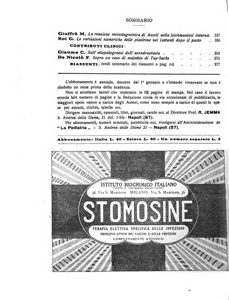 La pediatria periodico mensile indirizzato al progresso degli studi sulle malattie dei bambini