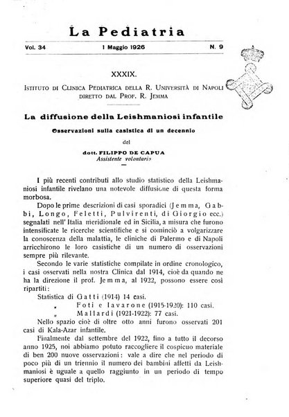 La pediatria periodico mensile indirizzato al progresso degli studi sulle malattie dei bambini