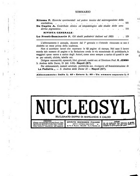 La pediatria periodico mensile indirizzato al progresso degli studi sulle malattie dei bambini