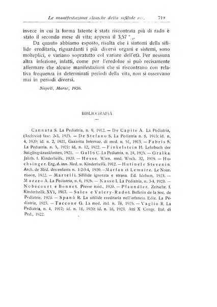 La pediatria periodico mensile indirizzato al progresso degli studi sulle malattie dei bambini