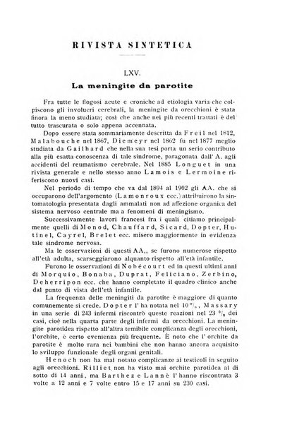 La pediatria periodico mensile indirizzato al progresso degli studi sulle malattie dei bambini