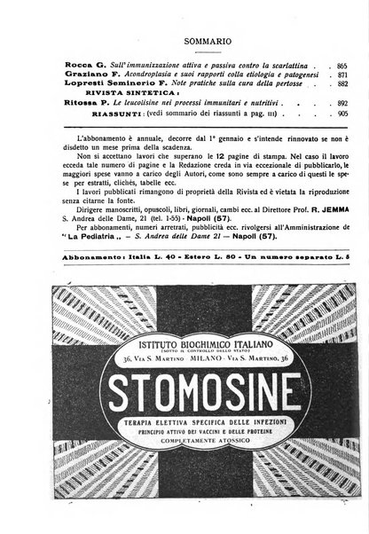 La pediatria periodico mensile indirizzato al progresso degli studi sulle malattie dei bambini