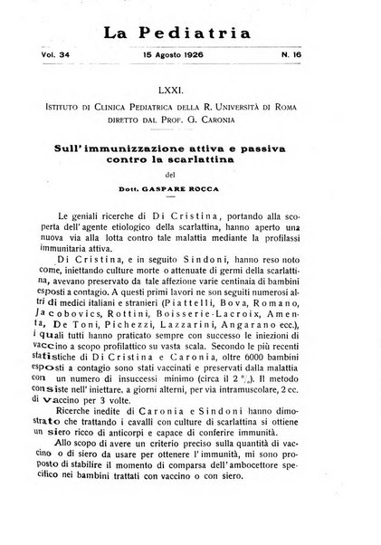 La pediatria periodico mensile indirizzato al progresso degli studi sulle malattie dei bambini