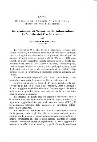 La pediatria periodico mensile indirizzato al progresso degli studi sulle malattie dei bambini