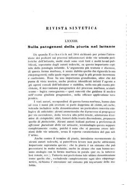 La pediatria periodico mensile indirizzato al progresso degli studi sulle malattie dei bambini