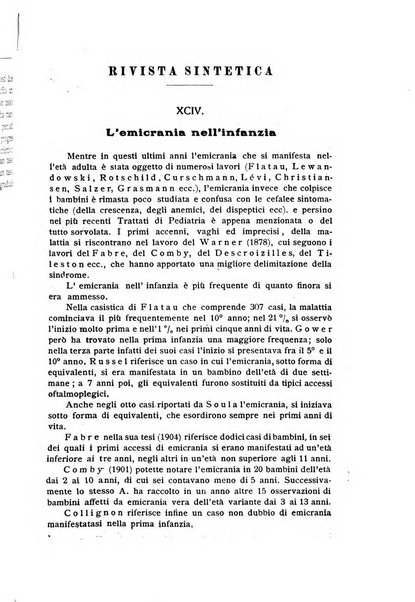 La pediatria periodico mensile indirizzato al progresso degli studi sulle malattie dei bambini