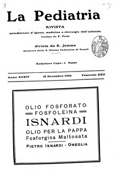 La pediatria periodico mensile indirizzato al progresso degli studi sulle malattie dei bambini