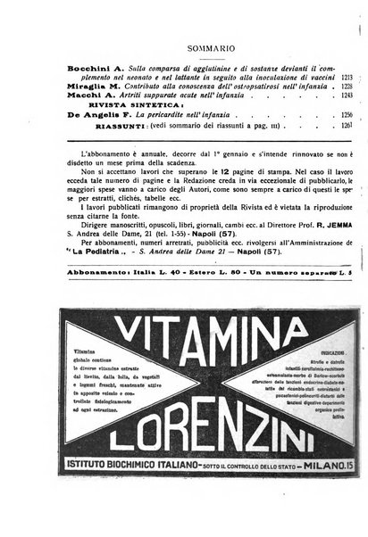 La pediatria periodico mensile indirizzato al progresso degli studi sulle malattie dei bambini