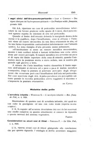 La pediatria periodico mensile indirizzato al progresso degli studi sulle malattie dei bambini