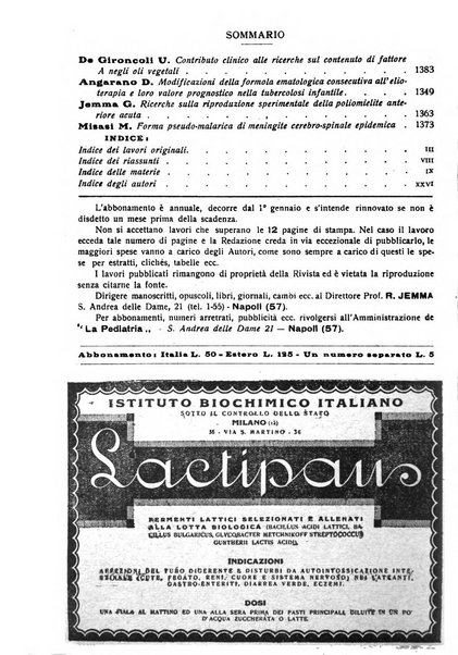 La pediatria periodico mensile indirizzato al progresso degli studi sulle malattie dei bambini