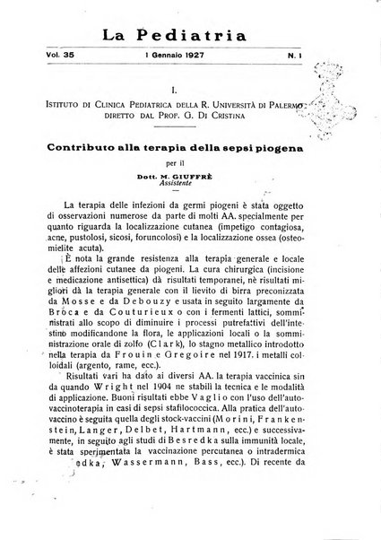 La pediatria periodico mensile indirizzato al progresso degli studi sulle malattie dei bambini