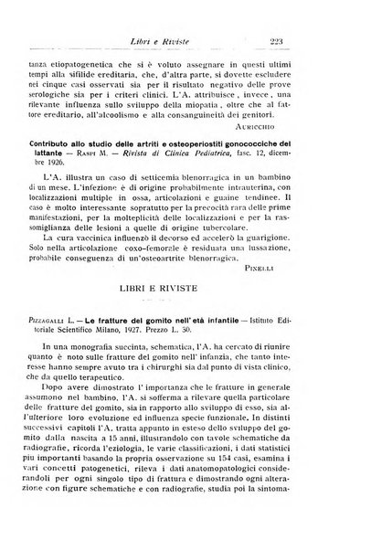 La pediatria periodico mensile indirizzato al progresso degli studi sulle malattie dei bambini