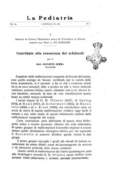 La pediatria periodico mensile indirizzato al progresso degli studi sulle malattie dei bambini