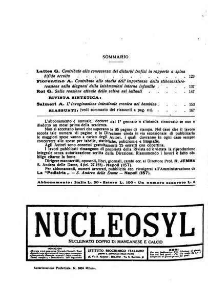 La pediatria periodico mensile indirizzato al progresso degli studi sulle malattie dei bambini