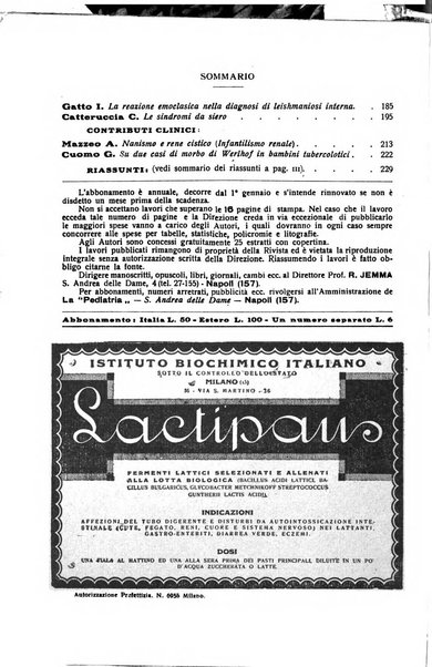 La pediatria periodico mensile indirizzato al progresso degli studi sulle malattie dei bambini