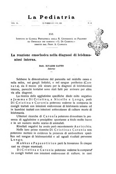 La pediatria periodico mensile indirizzato al progresso degli studi sulle malattie dei bambini