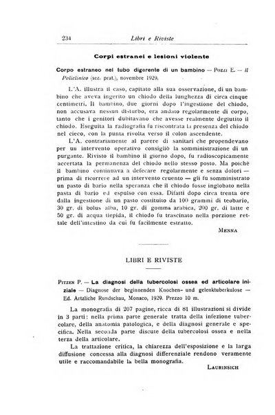 La pediatria periodico mensile indirizzato al progresso degli studi sulle malattie dei bambini