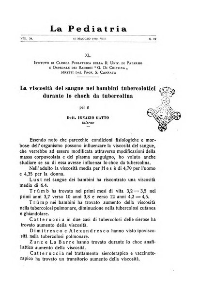 La pediatria periodico mensile indirizzato al progresso degli studi sulle malattie dei bambini