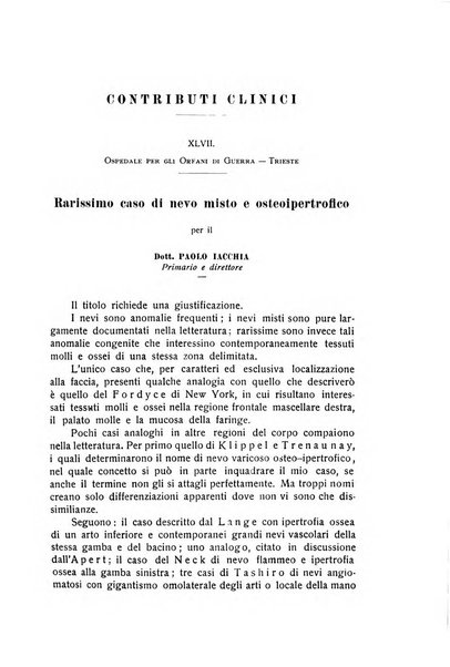 La pediatria periodico mensile indirizzato al progresso degli studi sulle malattie dei bambini