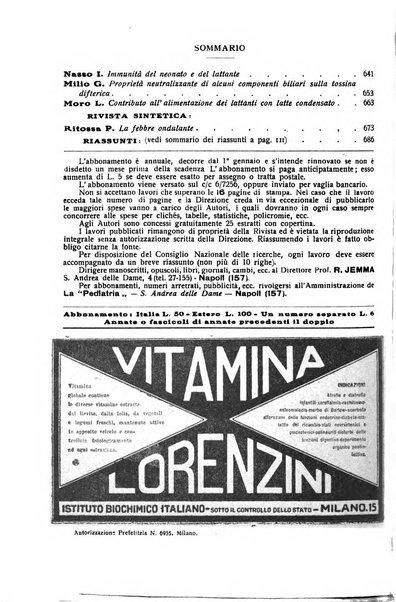 La pediatria periodico mensile indirizzato al progresso degli studi sulle malattie dei bambini