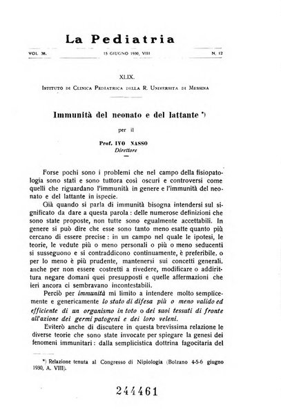 La pediatria periodico mensile indirizzato al progresso degli studi sulle malattie dei bambini