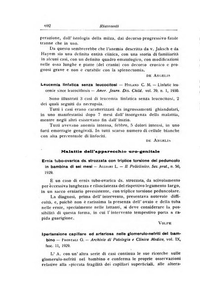 La pediatria periodico mensile indirizzato al progresso degli studi sulle malattie dei bambini