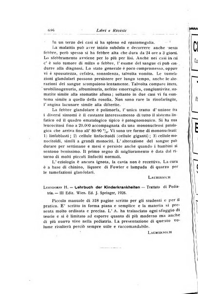 La pediatria periodico mensile indirizzato al progresso degli studi sulle malattie dei bambini