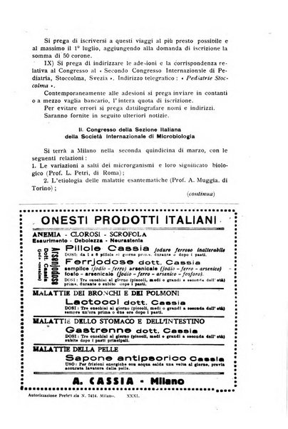 La pediatria periodico mensile indirizzato al progresso degli studi sulle malattie dei bambini