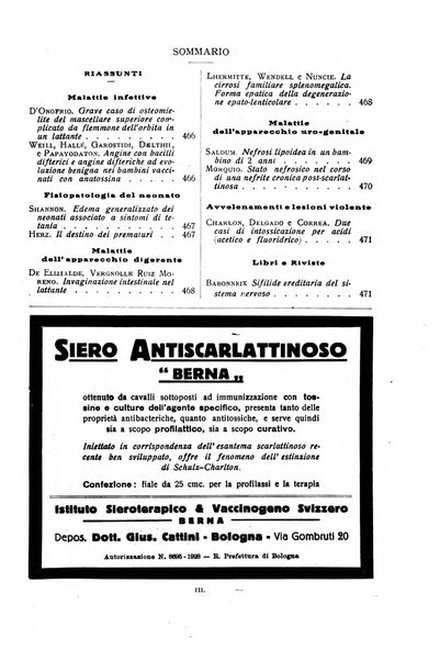 La pediatria periodico mensile indirizzato al progresso degli studi sulle malattie dei bambini