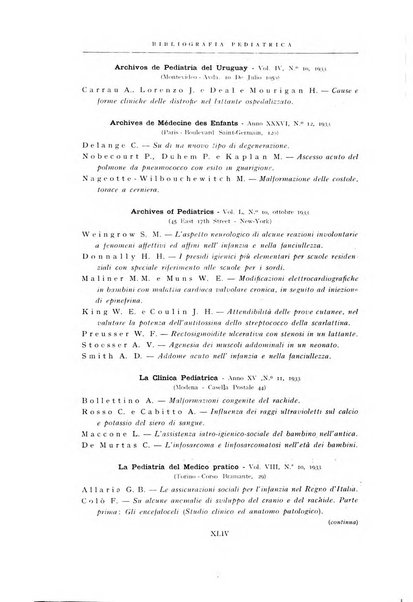 La pediatria periodico mensile indirizzato al progresso degli studi sulle malattie dei bambini