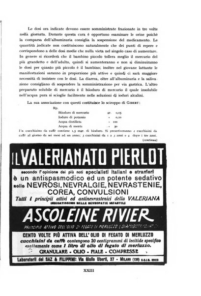 La pediatria periodico mensile indirizzato al progresso degli studi sulle malattie dei bambini