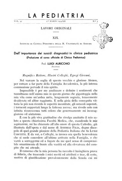 La pediatria periodico mensile indirizzato al progresso degli studi sulle malattie dei bambini