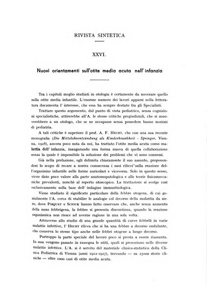 La pediatria periodico mensile indirizzato al progresso degli studi sulle malattie dei bambini