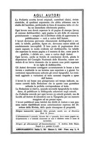 La pediatria periodico mensile indirizzato al progresso degli studi sulle malattie dei bambini