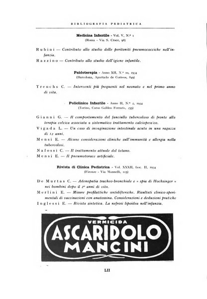 La pediatria periodico mensile indirizzato al progresso degli studi sulle malattie dei bambini