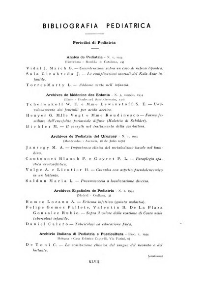 La pediatria periodico mensile indirizzato al progresso degli studi sulle malattie dei bambini