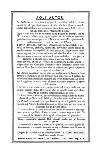 La pediatria periodico mensile indirizzato al progresso degli studi sulle malattie dei bambini