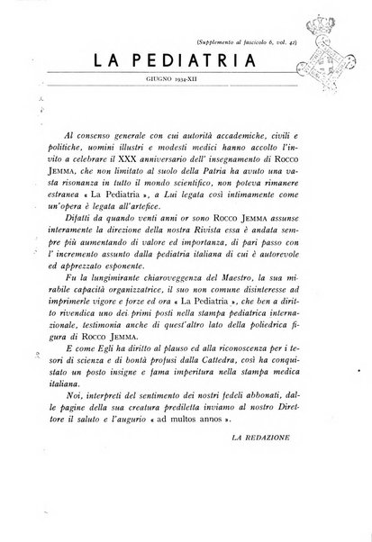 La pediatria periodico mensile indirizzato al progresso degli studi sulle malattie dei bambini