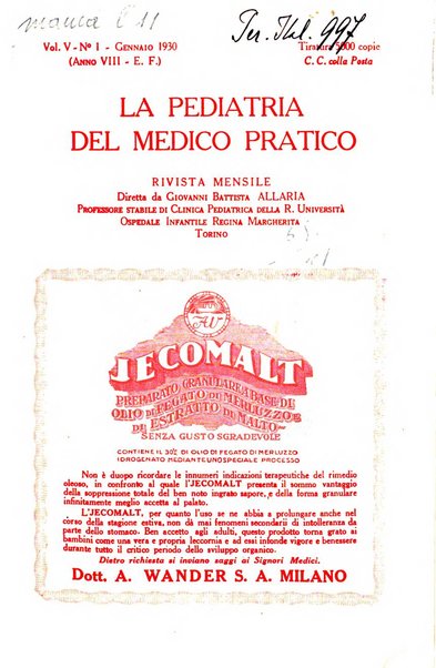 La pediatria del medico pratico