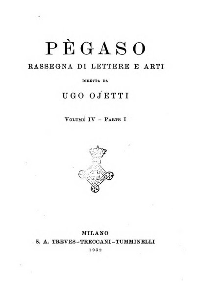 Pegaso rassegna di lettere e arti