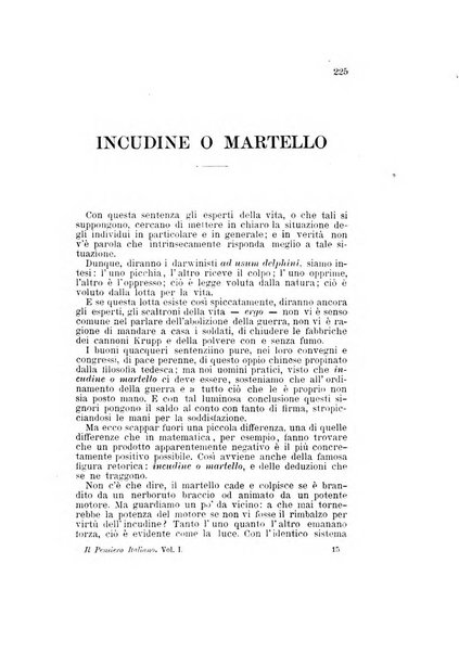 Il pensiero italiano repertorio mensile di studi applicati alla prosperità e coltura sociale